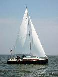 Antje sailing on the Barthe Bodden, N. Germany